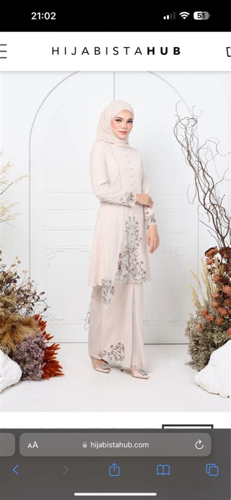 Hijabistahub Haera Kebaya Champagne Women S Fashion Muslimah Fashion