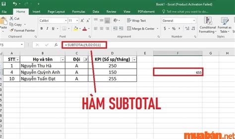 Hàm Subtotal Là Gì Cách Dùng Subtotal Trong Excel