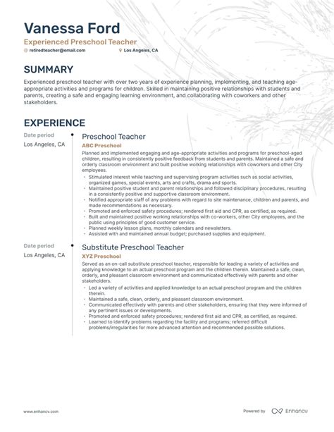 Retired Teacher Resume Examples Guide For