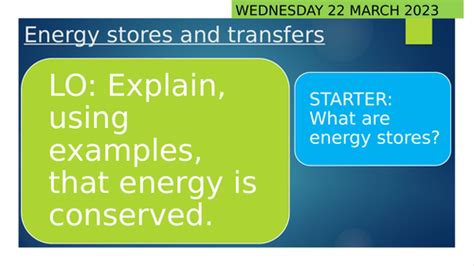 Cp3a Energy Stores And Transfers Cp3 Conservation Of Energy Gcse Edexcel Physics Science