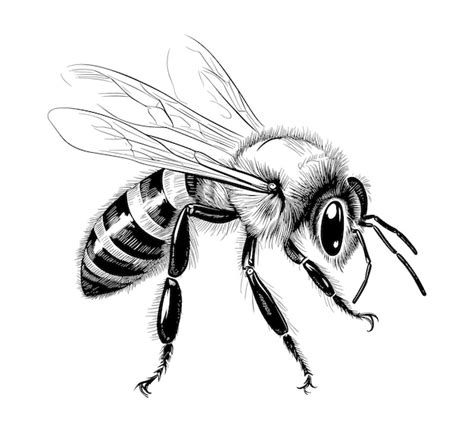 Premium Vector Hand Drawn Bee Outline Vector Illustration