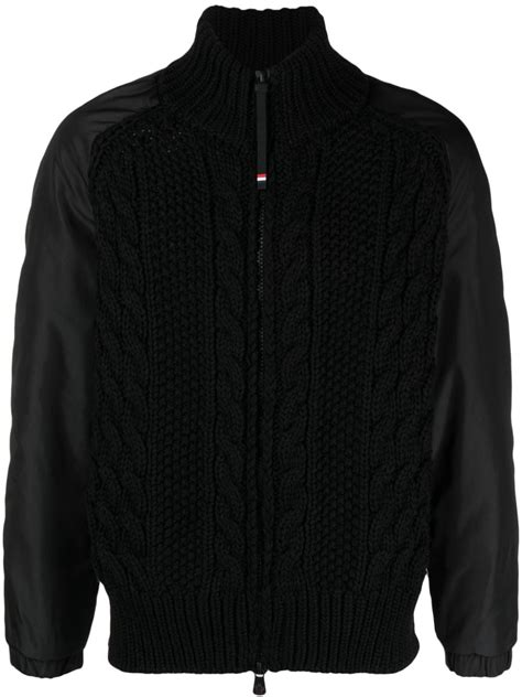 Moncler Grenoble Panelled Cable Knit Jacket Farfetch