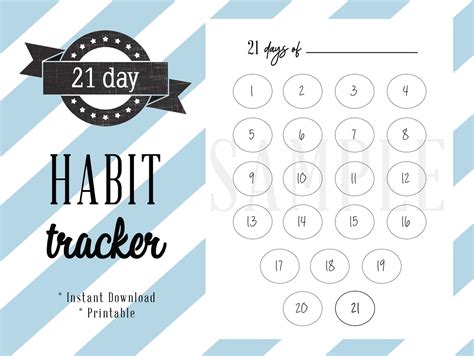 21 Day Habit Tracker Daily Motivation Planner 21 Days Journal