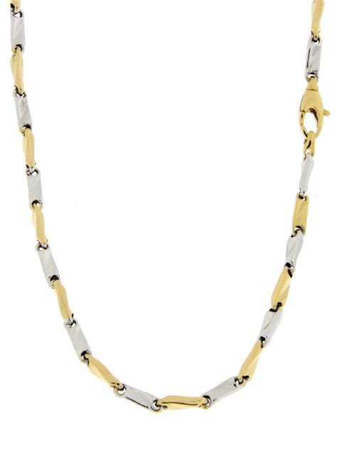 Collana Uomo Oro Giallo Bianco GL101087 GioielleriaLucchese It