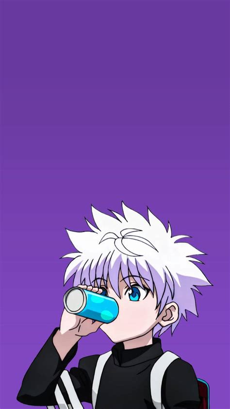 Download Cool Killua Drinking Wallpaper