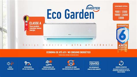 Ar Condicionado Split Hi Wall Inverter Gree Eco Garden 9000 Btuh Frio