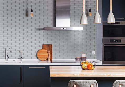 Beveled Subway Tile Backsplash