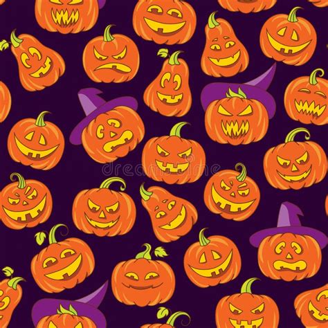 Seamless Pattern Scary Monster Faces Stock Illustrations Seamless