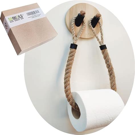 Porte Papier Toilette Corde Mural Adhesif Cord Chanvre Bambou