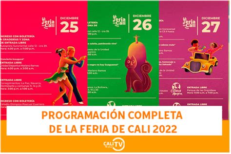 MIRA AQUI LA PROGRAMACIÓN OFICIAL DE LA 65 FERIA DE CALI 2022 Canal