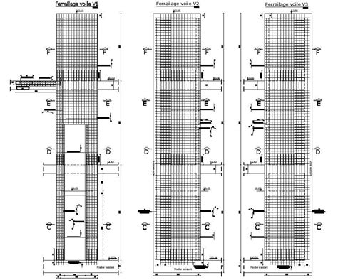 2d Design Of Reinforcement Details Of Lift Construction In Autocad Drawing Dwg File Cad File