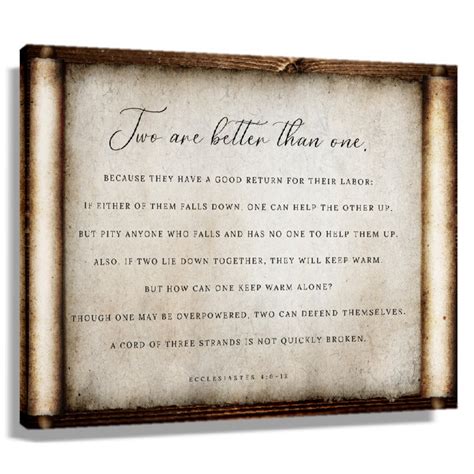 Ecclesiastes 4 9 12 Wall Art Bible Verse Poster Pictures For Living