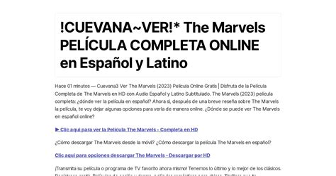 Cuevana Ver The Marvels Pel Cula Completa Online En Espa Ol Y Latino