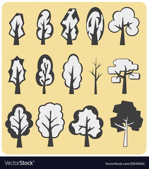 Simple Trees Royalty Free Vector Image Vectorstock