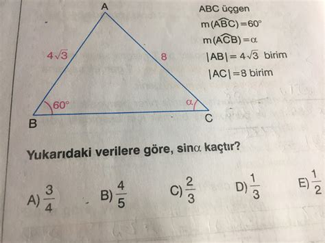 trigonometri sinüs teoremi yardımcı olur musunuz Eodev