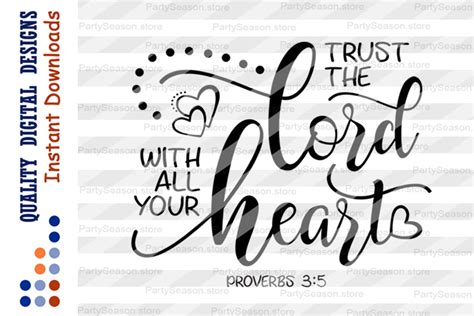 Bible Verse Svg Trust The Lord With All Your Heart Svg Files