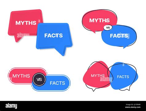 Myths Vs Facts Vector Icons Truth And False Badges Of Isolated Blue