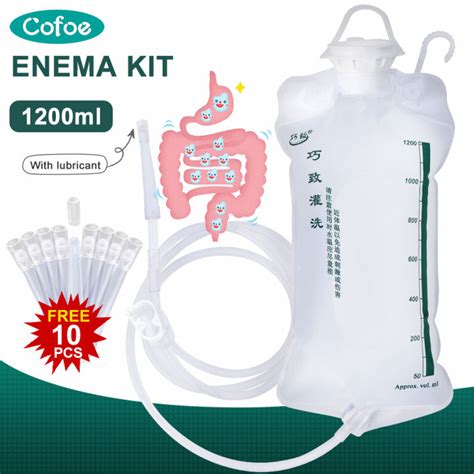 Cofoe 1200ML Reusable Enema Cleaning Kitwith Lubricant Oil Home