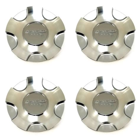 4 American Racing Machined Silver Wheel Center Caps For 4 5L AR919