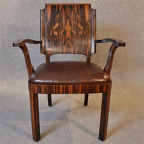 Art Deco Desk Chair Office Side Armchair Leather - Antiques Atlas