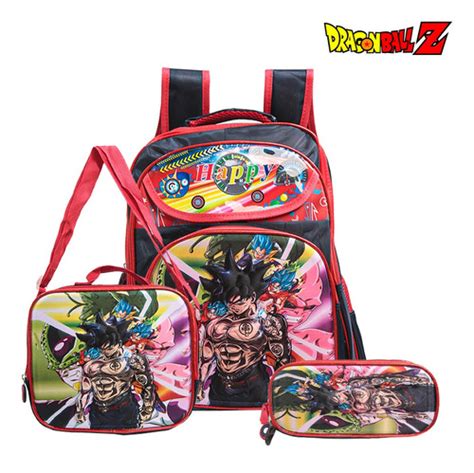 Mochila Escolar Dragon Ball Costas Kit Lancheira Estojo Parcelamento