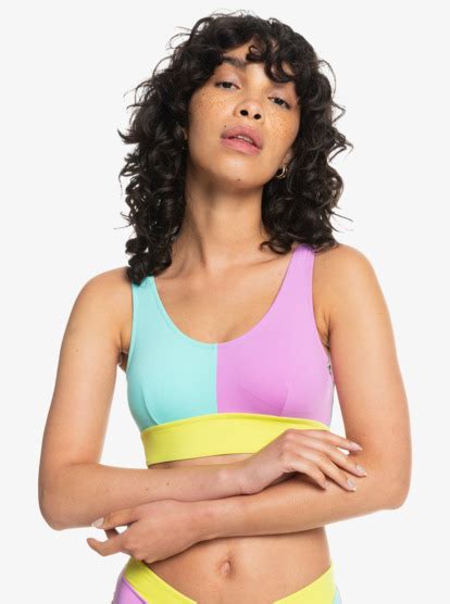 Womens Color Block Bandeau Bikini Top Quiksilver