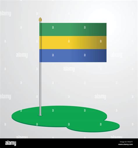 Gabon Flag Pole Stock Vector Image Art Alamy