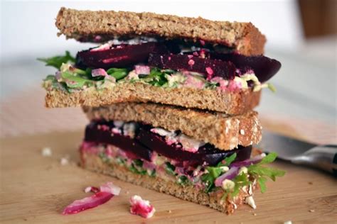 Roasted Beet Sandwich With Hummus And Feta Recipe On We Heart Recipes Beet Sandwich Csa