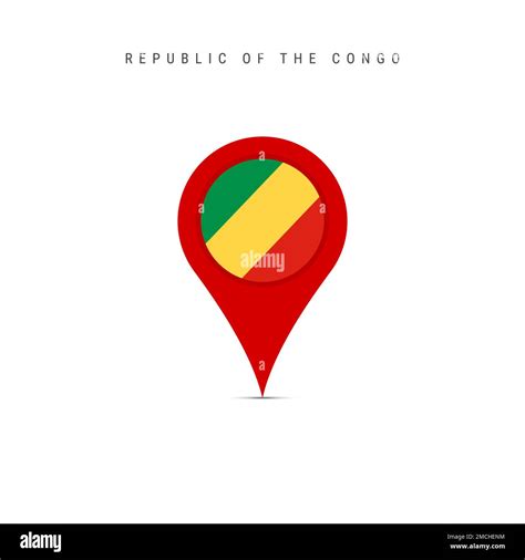 Teardrop map marker with flag of Republic of the Congo. Congolese flag ...