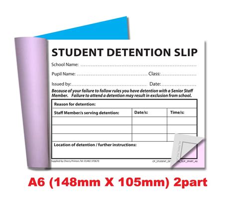 Detention Slip Printable