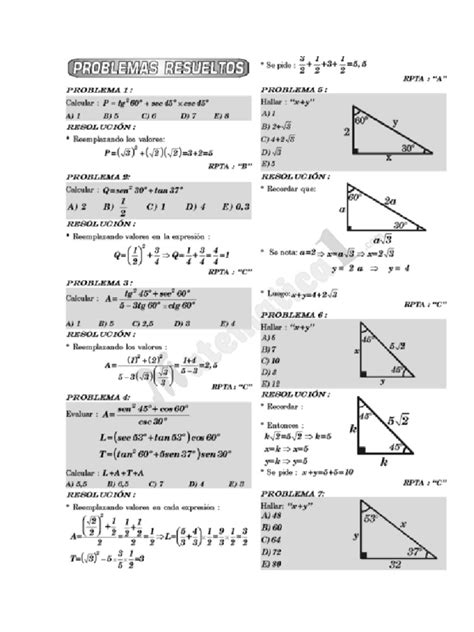 Pdf Ángulos Notables 10 Problemas Resueltos Dokumen Tips