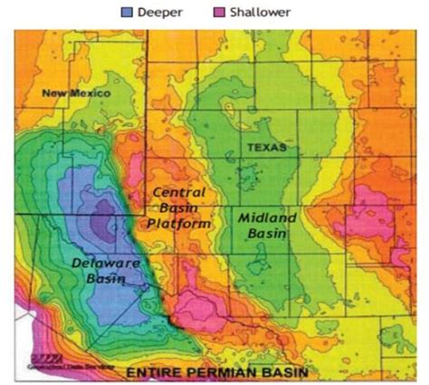 Depth Map Of Basins That Make Up The Permian Basin Fairhurst Et Al