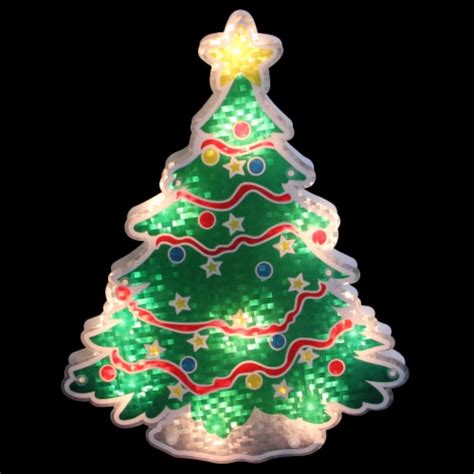 Northlight Lighted Holographic Christmas Tree Window Silhouette