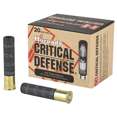 Hornady Critical Defense 410ga 2 5 Inch Triple Defense 20rd Box 410 Shot Shells Home Defense