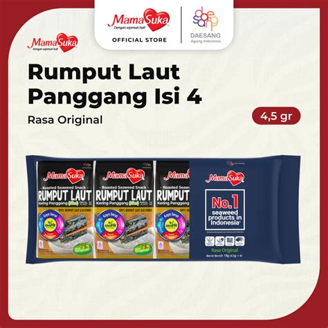 Jual MamaSuka Rumput Laut Panggang Isi 4 4 5 Gr Shopee Indonesia