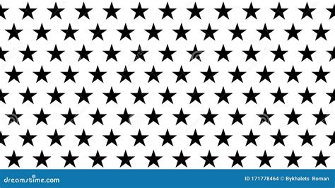 Star Seamless Pattern on White Background. Vector Black Stars Pattern ...