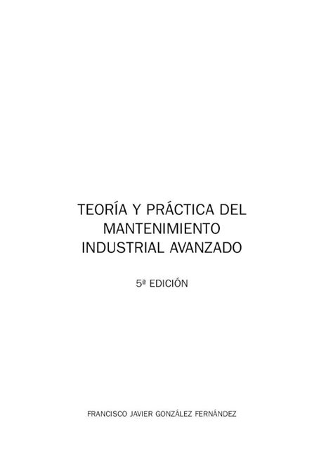 Pdf Teor A Y Pr Ctica Del Mantenimiento Pdf Fileteor A Y Pr Ctica