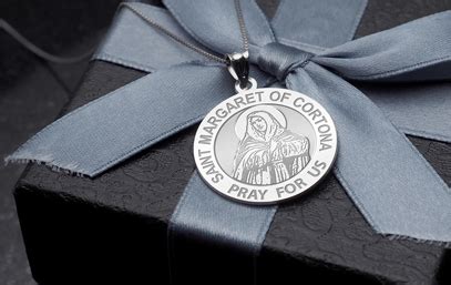 14K Gold Sterling Silver Saint Margaret Of Cortona Medals