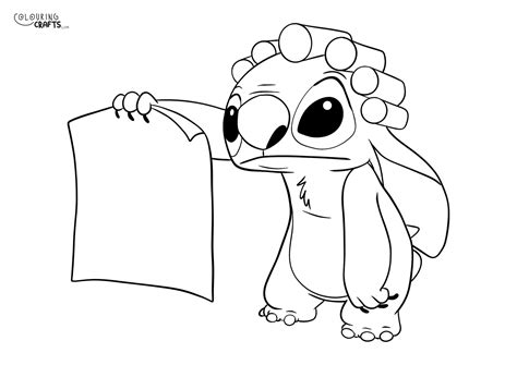 Stitch Colouring Page 2 Colouring Crafts