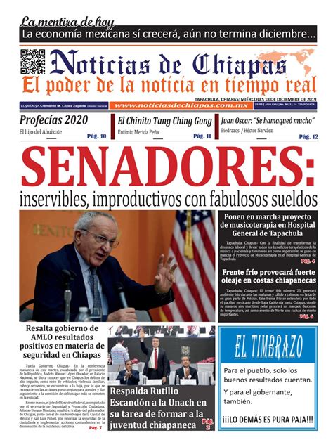 Peri Dico Noticias De Chiapas Edici N Virtual Mi Rcoles De