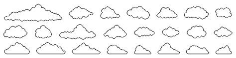 Premium Vector Pixel Cloud Icon Set Linear Sky Vector Illustration