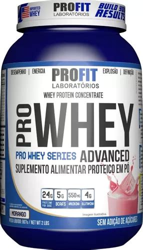 Pro Whey Advanced Whey Protein Concentrado 900g Profit Sabor Morango Mercadolivre