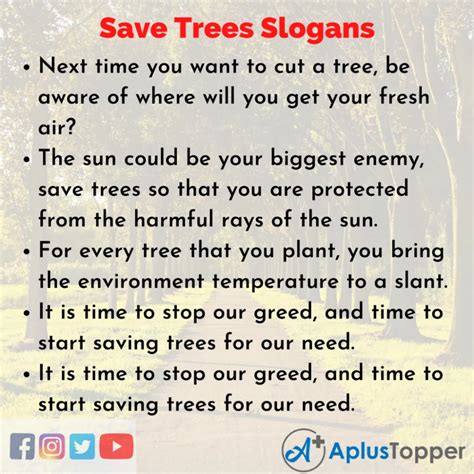 Aplustopper Savetreesslogans Uniquesavetreesslogans