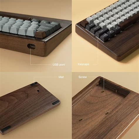 Wood Keyboard Case Layoutcompatible With Pok R Faceu Wooting