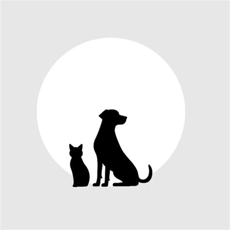 Colección Vectorial De Conjuntos De Siluetas De Perros Y Gatos Vector