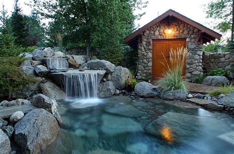 Magical Outdoor Space With A Pool Waterfall