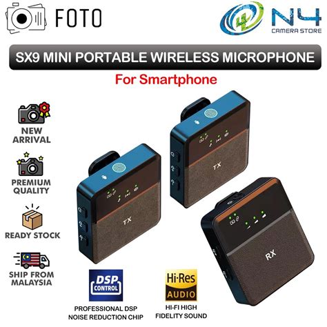 foto sx wireless microphone recording mircophone smart noise