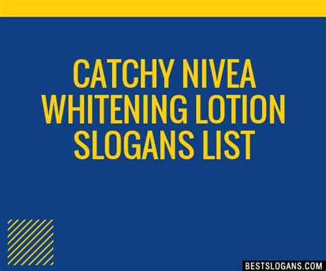 Catchy Nivea Whitening Lotion Slogans Generator Phrases