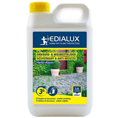 Edialux Herbi Alarm Allées et Terrasses 2 5L Désherbant Anti Mousse