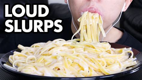 Asmr Fettuccine Alfredo Mukbang Loud Slurping Sounds Big Bites